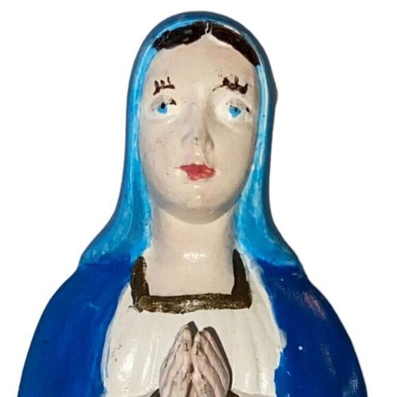 Vtg Holland Mold Praying Virgin Mary Nativity 1965  Hand Painted Ceramic Holiday - Picture 3 of 9